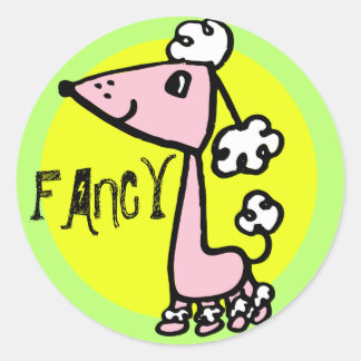 POODLE CLASSIC ROUND STICKER