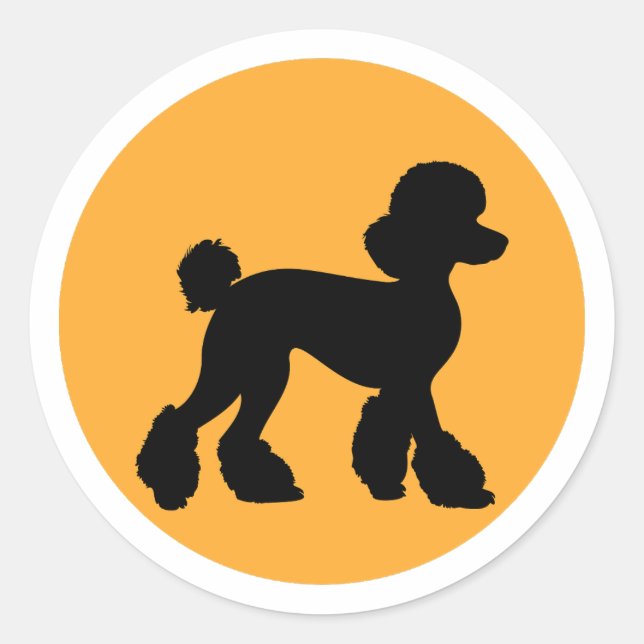 poodle classic round sticker (Front)