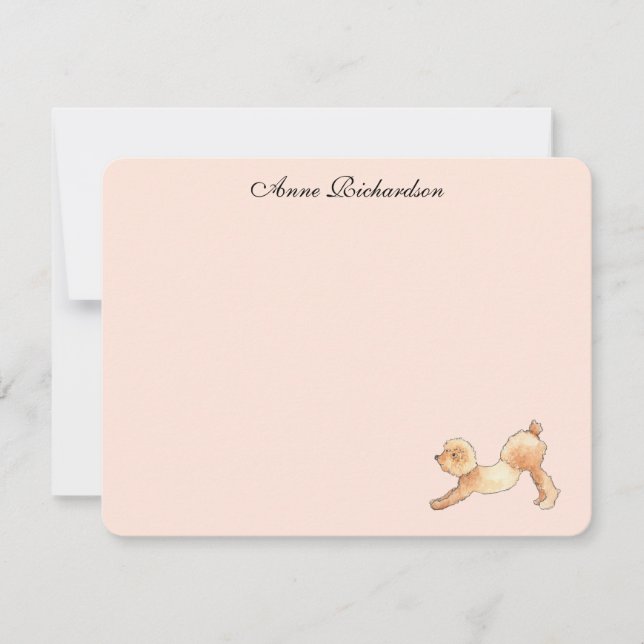 Poodle Custom Flat Thank You Notes (Front)