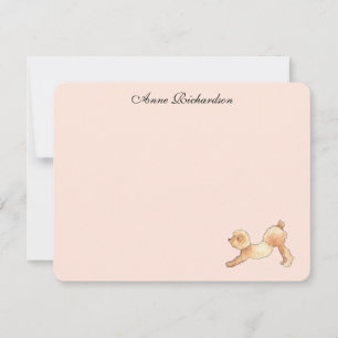 Poodle Custom Flat Thank You Notes