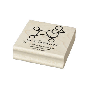 Poodle cute dog rubber stamp