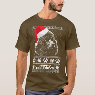 Poodle Cute Happy Holidays Christmas T-Shirt