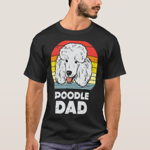 Poodle Dad Sunset Retro Animal Pet Dog Lover Owner T-Shirt