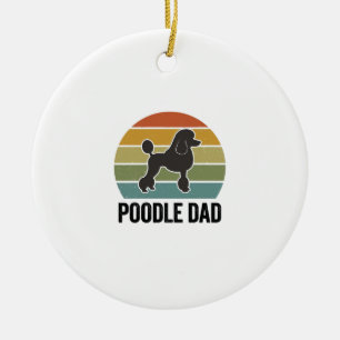 Poodle Dad Vintage Sunset Dog Lover Design_1 Ceramic Tree Decoration