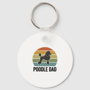 Poodle Dad Vintage Sunset Dog Lover Design_1 Key Ring