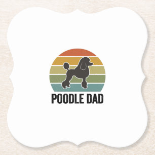 Poodle Dad Vintage Sunset Dog Lover Design_1 Paper Coaster
