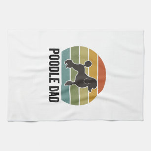 Poodle Dad Vintage Sunset Dog Lover Design_1 Tea Towel