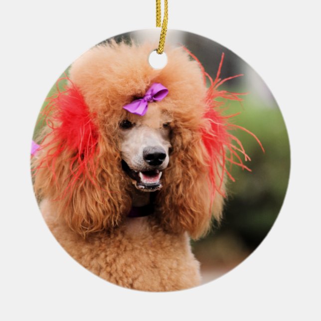 Poodle Day 2010 #1 Ceramic Tree Decoration (Front)