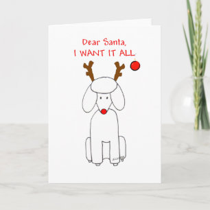 Poodle Dear Santa Holiday Card