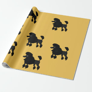 Poodle design wrapping paper