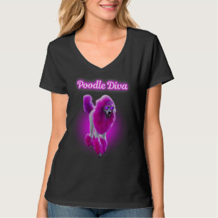 Poodle Diva Pink Hair Sunglasses T-Shirt