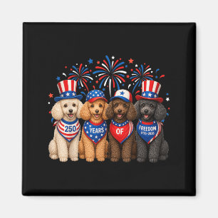Poodle Dog 250 Years Aamerican 1776 2026 4th July Magnet