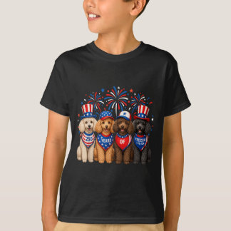Poodle Dog 250 Years Aamerican 1776 2026 4th July T-Shirt