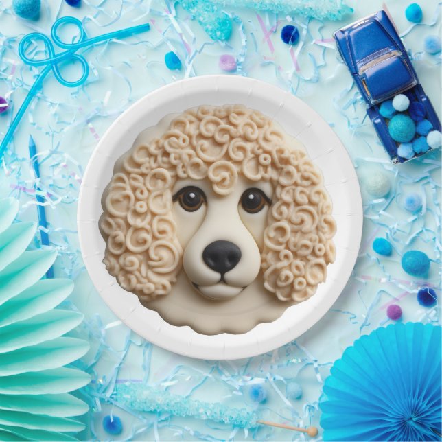 Poodle Dog 3D Inspired Paper Plate (Party)