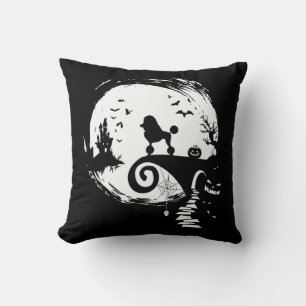 Poodle Dog And Moon Halloween Costume Dog Lover Fu Cushion