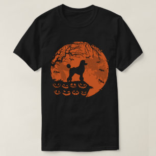 Poodle Dog And Moon Halloween Dog Lover Gift T-Shirt