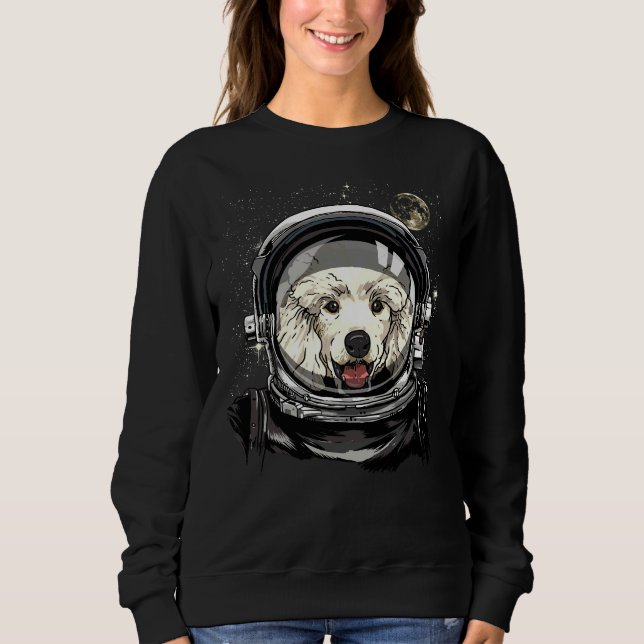 Poodle Dog Astronaut Space Exploration Astronomy L Sweatshirt (Front)