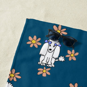 Poodle dog beach towel