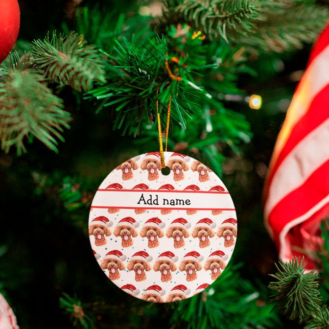Poodle Dog Breed Christmas Stars Ceramic Tree Decoration (Creator Uploaded)