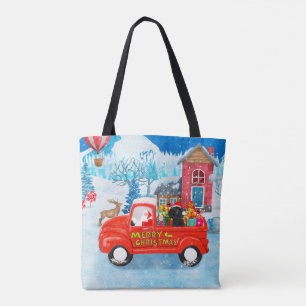 Poodle Dog Christmas Delivery Truck Snow  Tote Bag