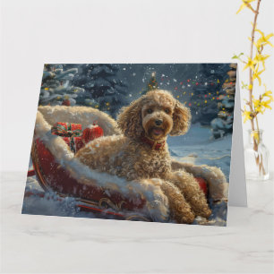 Poodle Dog Christmas Festive  Card