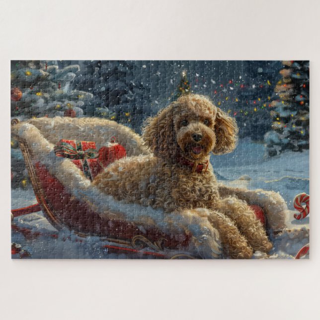 Poodle Dog Christmas Festive  Jigsaw Puzzle (Horizontal)
