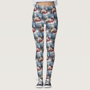 Poodle Dog Christmas Festive Leggings