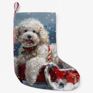 Poodle Dog Christmas Festive Small Christmas Stocking