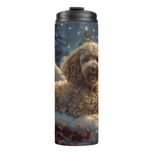 Poodle Dog Christmas Festive  Thermal Tumbler (Front)