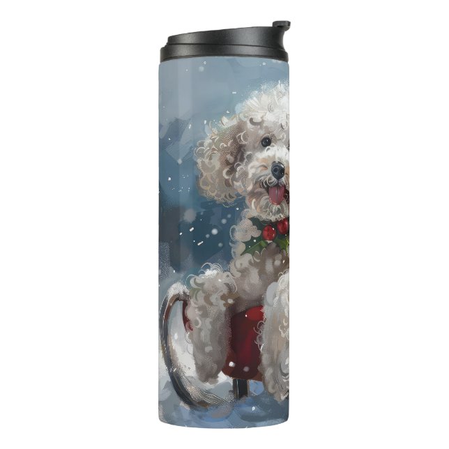 Poodle Dog Christmas Festive Thermal Tumbler (Rotated Left)
