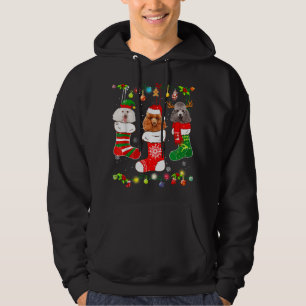 Poodle Dog Christmas Lights Puppy Poodle Dog Lover Hoodie