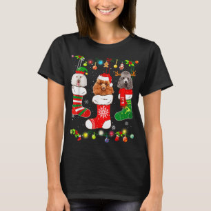 Poodle Dog Christmas Lights Puppy Poodle Dog Lover T-Shirt