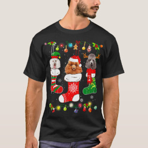 Poodle Dog Christmas Lights Puppy Poodle Dog Lover T-Shirt