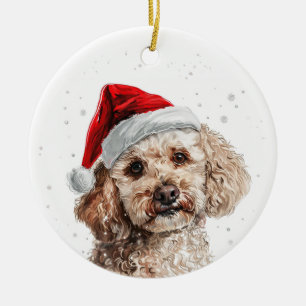 Poodle Dog Christmas Personalized Ceramic Tree Decoration