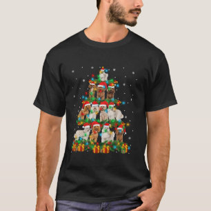 Poodle Dog Christmas Tree Lights Holiday Santa Poo T-Shirt