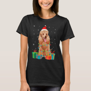 Poodle Dog Christmas Tree Lights Puppy   T-Shirt