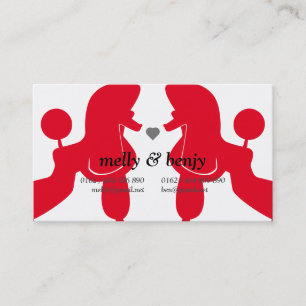 Poodle Dog Couple  Business Card