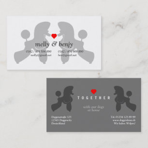 Poodle Dog Couple Business Card