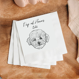 Poodle Dog Custom Cocktail Napkin Pet Napkin