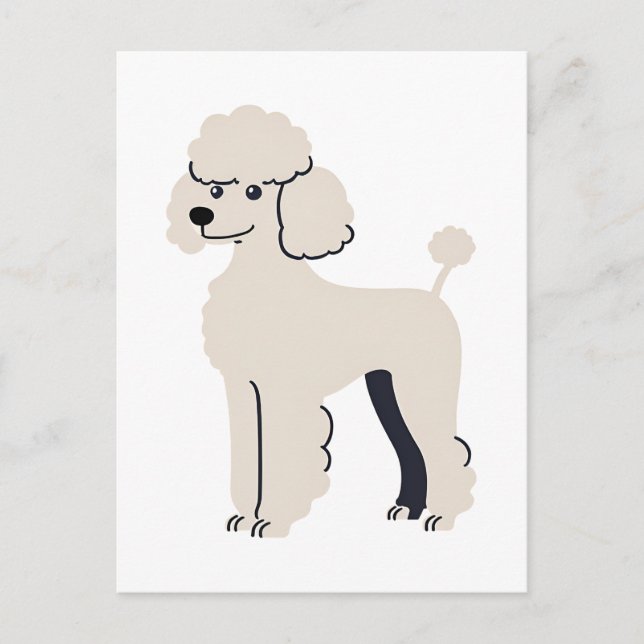 Poodle Dog Cute Painted Postcard (Front)