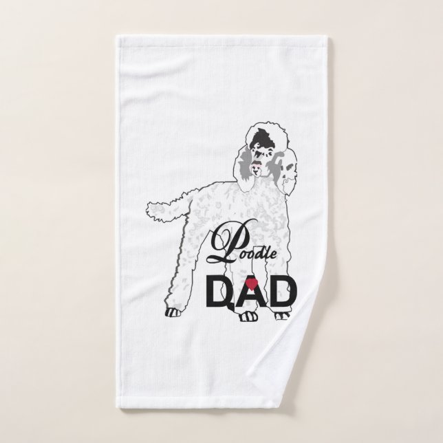 Poodle Dog Dad, Custom Poodle Dad Hand Towel (Hand Towel)