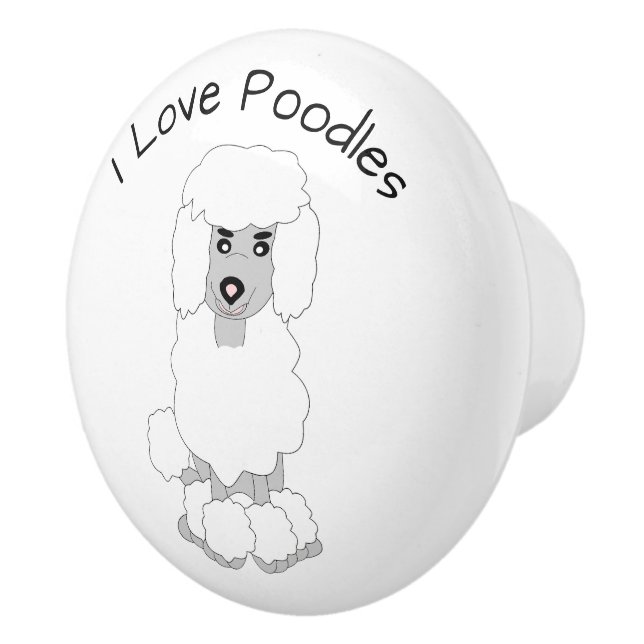 Poodle Dog Design Ceramic Knob (Right)