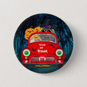 Poodle Dog Driving Car Scary 6 Cm Round Badge