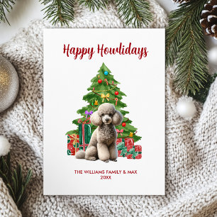 Poodle Dog Family Christmas Holiday Card