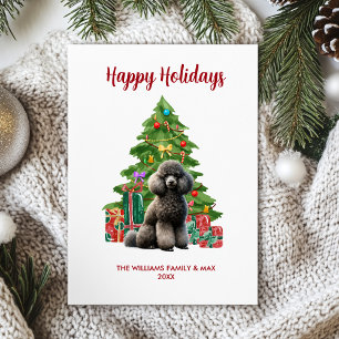 Poodle Dog Family Christmas Holiday Card