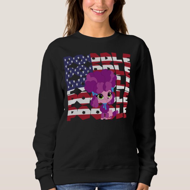Poodle Dog Flag Usa Sweatshirt (Front)