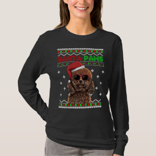 Poodle Dog Funny Santa Paws Christmas T-Shirt