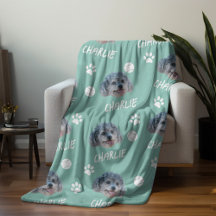 Poodle Dog, Green Custom Photo and Name, Pet