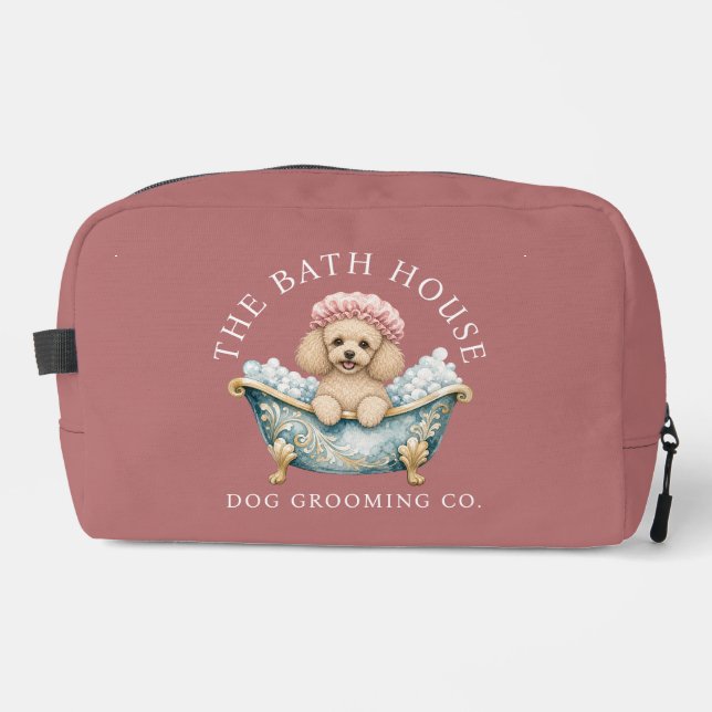 Poodle Dog Grooming Kit Tool Bag | Dusky Pink (Front)