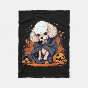 Poodle Dog Halloween Fleece Blanket